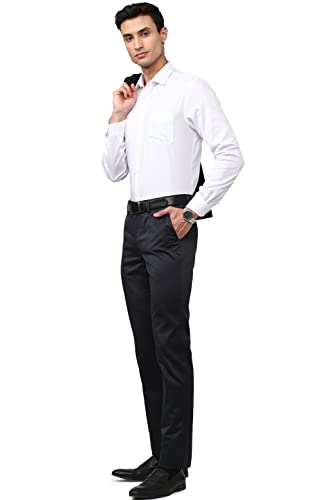 Image of Peter England Men Mid Rise Regular Fit Casual Pants