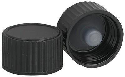 Wheaton 239251 Black Phenolic Screw Cap with PE Poly-Seal Liner, 18-400 Size (Pack of 144)