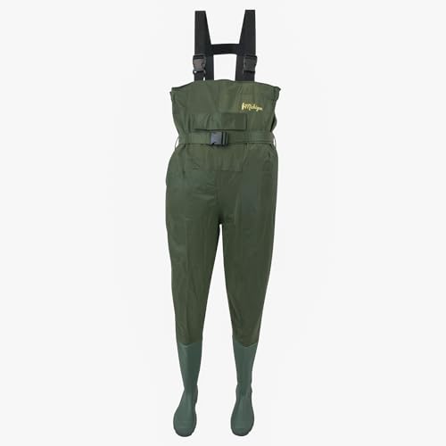 Michigan Waterproof Olive Green Fishing Chest Waders with Belt for Fly Coarse Fishing Duck Hunting Size 6-12