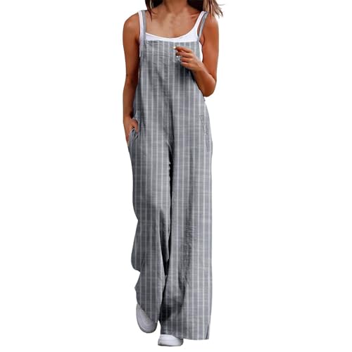 Peto elegante con mono ajustable para mujer que busca ropa de lino fresca