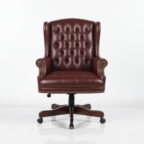 Image of High Back Office Chair |Leatherette & Wooden Chair |Height Adjustable & Tilt | Director & Executive Chair | Wooden with Polish | 5-Year Warranty & Free Assembly - (MSL-108)