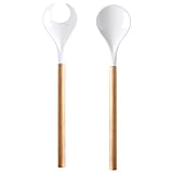 Salatbesteck aus Porzellan Grande Salatbesteck mit Holzgriff natur 32 cm