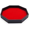 Belle Vous Zwart PU Leren en Rood Velours Octogonale Rol Dobbelstenen Opslag Bak – Dobbelstenen Houder Voor Tafelgames…