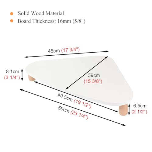 Support de moniteur triangulaire blanc pour un bureau d'angle épuré