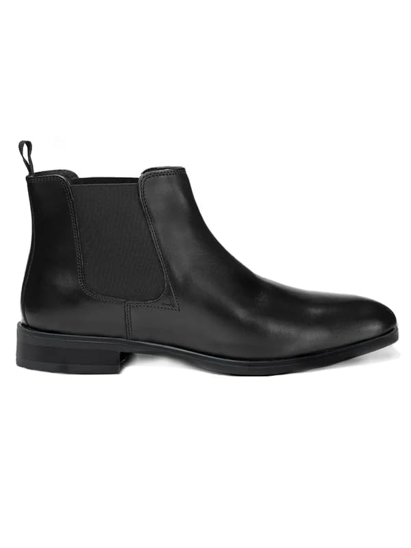 Buy Thomas Crick Chelsea Genuine Leather Slip-On Boots with Cushioned Ortho Insole. Black at Amazon.in - Image 3