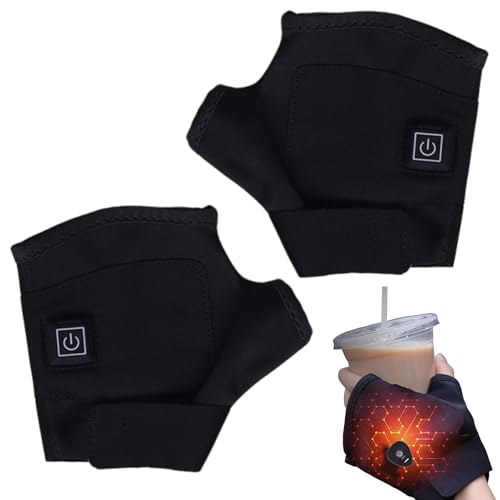 Guantes calefactables recargables – Guantes calentados de terciopelo para moto, guantes recargables, ajustes de temperatura, guante de invierno sin dedos para escribir al aire libre senderismo