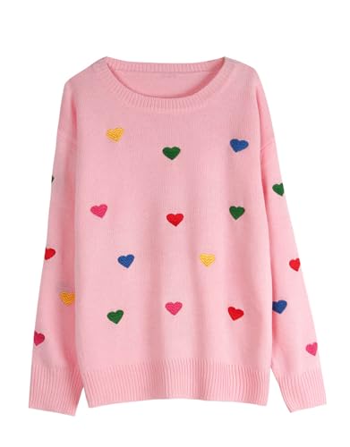 Image of Womens American Flag Sweater Crew Neck Casual Pullover Sweater