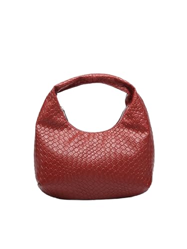 Floerns Women's Vintage Leather Tote Shoulder Handbag Top Handle Hobo Bag Burgundy One-Size