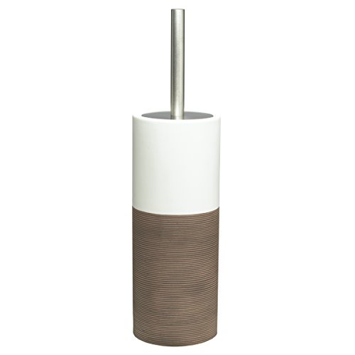 Sealskin Escobillero Doppio, 10.1 x 10.1 x 38.3 cm, Porcelana, Marrón