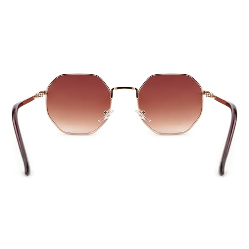 ACCENTZ Hexagon Sunglasses Brown Brown Gradient - Image 5