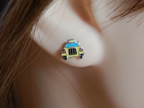 925 Sterling Silver Yellow Taxi/School bus Stud Earrings (Nickel Free/Hypoallergenic) 103963