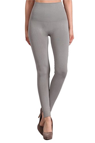 M. Rena Tummy Tuck High Waist Ankle Leggings (One Size, Grey 17)