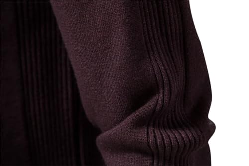Men's Urban Fashion Pullover - Casual Knitted Mock Neck Long-Sleeved Leisure Solid Color Basic Top3