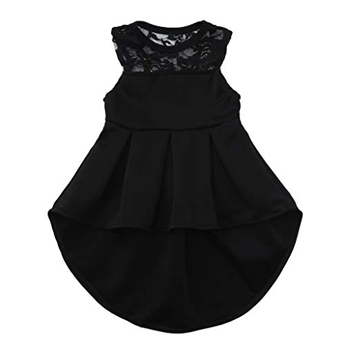 UUSUNI Toddler Baby Girls Kids Sleeveless Solid Summer Party Princess Dress Clothes (Black,80)