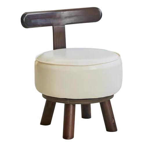 Tabouret pivotant 360° avec dossier et pieds en bois massif pour un confort d'assise optimal