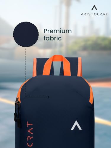 Image of Aristocrat Berry 11L Casual Daypack with Adjustable Shoulder Straps, Lightweight, Durable Premium Polyester Backpack, Single Compartment & Reverse Zipper, For Men & Women, Navy