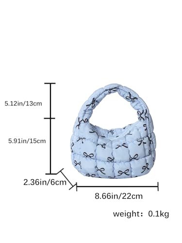 Image of Quilted MINI Handbag and Purses Women Puffer Nylon Hobo Cotton Padded Purse Work Travel Lightweight