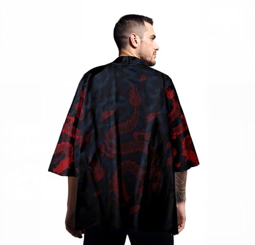 Image of Women's and Men Kimono Cardigan Japanese Long Sleeves Lightweight Open Front Coat Tops