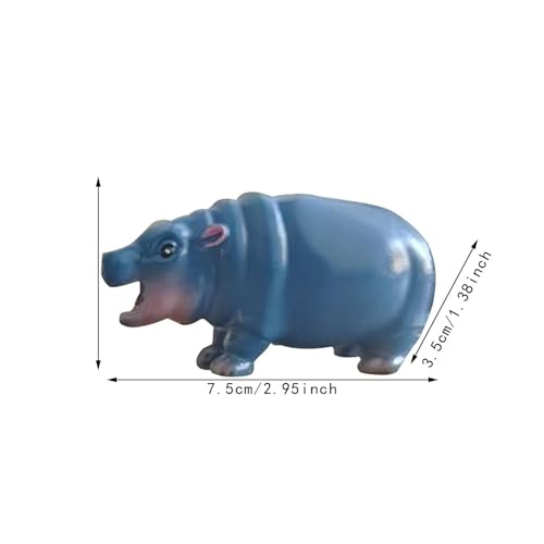 Statue d'hippopotame de prestige décoration en résine bleue pour centre de table - 7