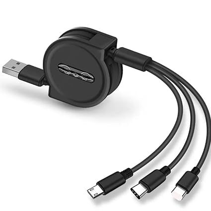 Image of Original Premium 3 in 1 Cable - Fast Charging and Sync for All Devices - Universal Compatibility - Durable Nylon Braided Cord (Premium Cable Random Colour)(APR148)
