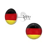 porsche design deutschland shop bunte Ohrstecker in schwarz-rot-gold aus echtem Sterling-Silber 925