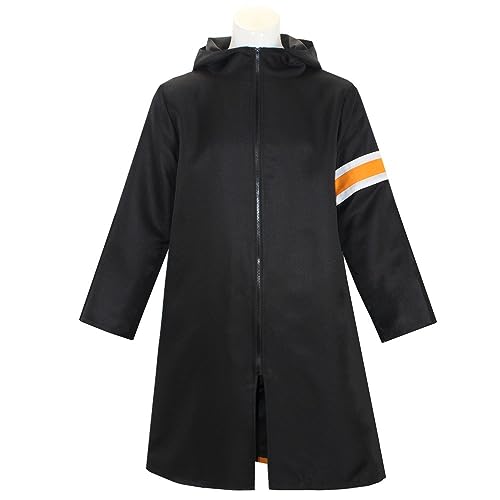GWOKDAN Anime Cosplay Costume Black Robe Cape Cosplay Kimono Halloween Outfit (S Black-2)