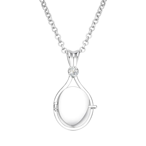 Sphers Big Mermaid Necklace Water Locket Fashion White Natural Zircon Copper Pendant Mermaid Locket Jewelry