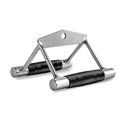 Image of Cable Machine Attachment Combo: Straight bar /Triceps Handle, Zigzag Handle, D Handle Pair, high Pulley LAT bar and Rowing Handle with Safety Lock