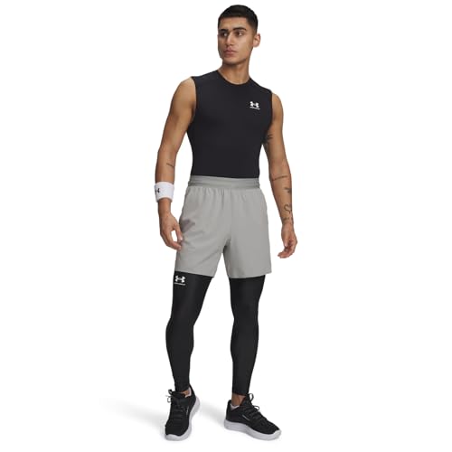 Under Armour Men's Heatgear Armour Leggings, Small, 1361586, Black// White (001)