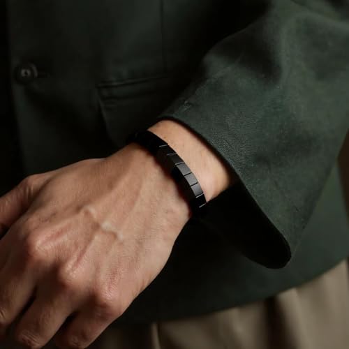Pulsera Hematita para Hombre Negro miniatura 3