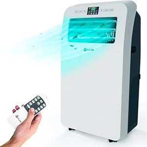 KLIM AC12000 | Leistungsstarke und Leise Mobile Klimaanlage mit 12.000 BTU + NEU + mit Integrierter Entfeuchtungsfunktion, Ventilator und Kühlmodus + Fernbedienung + 5 JAHRE SCHUTZ