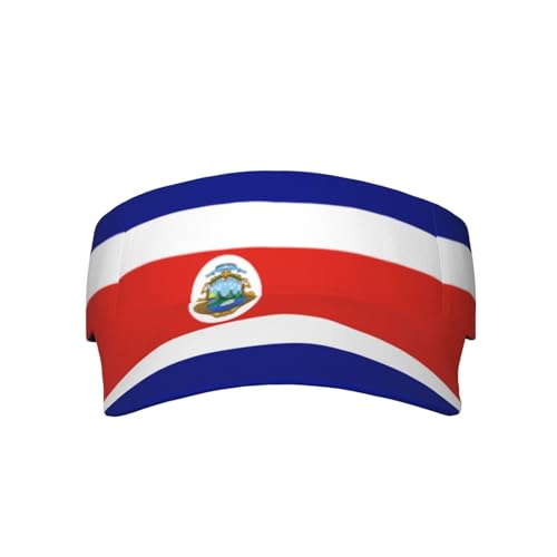 Costa Rica Flag Adjustable Sun Visor Hat for Sports & Beach