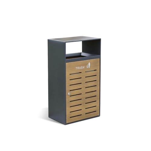 NZpost Cubo de Basura Cuadrado de Metal de 70 l para Interior y Exterior con Dos Aberturas Laterales, Moderno y Comercial, para Uso doméstico y Comercial.