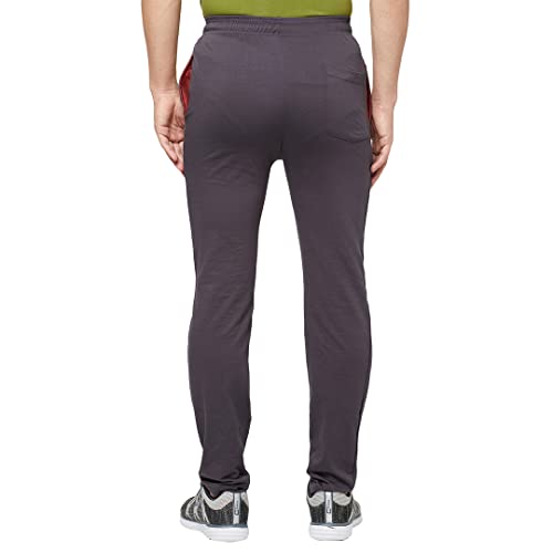 Image of sporto Anthra Melange Modern Slim Fit Track Pants for Men with Zippered Pockets