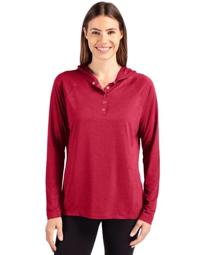Cutter & Buck Coastline Epic Comfort Eco Recycled-Camiseta con Capucha para Mujer Sudadera, Cardinal Red, L