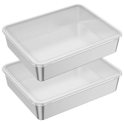 Moule à pain rectangulaire 2 pièces avec couvercle plastique - 2