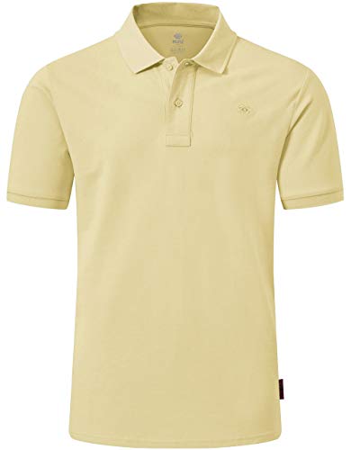 MoFiz Men's Golf Shirts Short Sleeve Shirts Cotton Shirts Athletic Shirts Workout Causal Polo Shirt Yellow Size 2XL