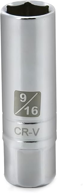 9/16-inch Magnetic Spark Plug Socket 3/8-inch Drive 6-Point Powerful Magnet Retains Spark Plugs Chrome Vanadium Steel