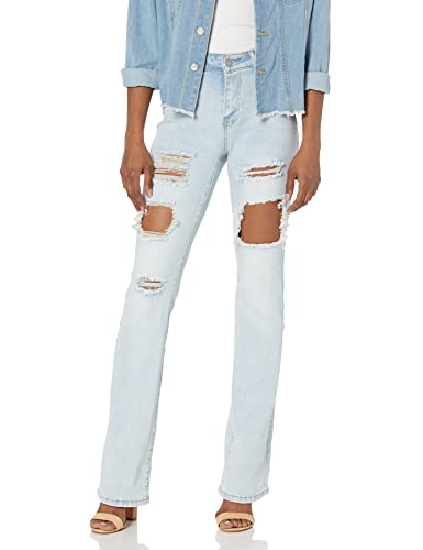 dollhouse Women's Flare Jeans with Destruction