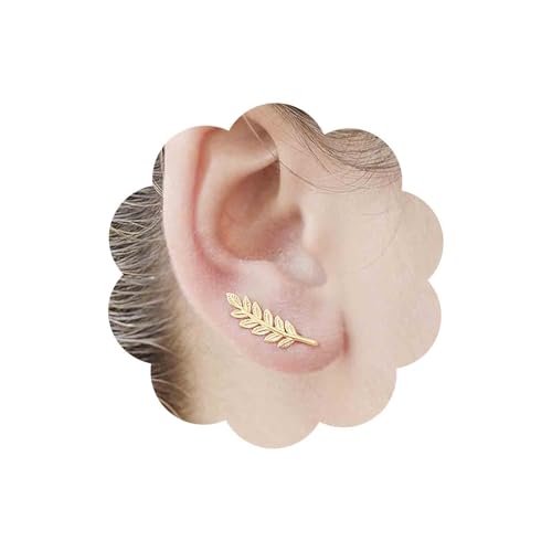 Aneneiceera Pendientes Trepadores De Oreja Hojas Vintage Pendientes Trepadores De Oro Hojas Filigranas Pendientes Trepadores De Oreja Pendientes Minimalistas Hojas Joyeria Para Mujer
