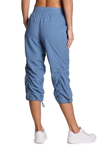 RBX Feminino Calça Capri Ativa Para Mulheres Joggers Stretch Leve Calça Casual Feminina Azul Luar M