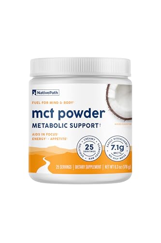 NativePath MCT Oil Powder Supplement - Unflavored MCT Powder with Keto-Friendly C8 MCTs. Free of...