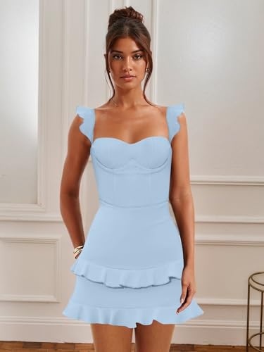 Short Ruffles Homecoming Dresses for Teens 2025 Tight Mini Prom Cocktail Party Dress3