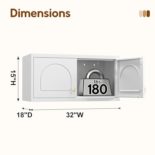 UNICOLY 15" Wall Mounted Storage Cabinet, Small Armoire Wardrobe Closet, Small Hanging Cabinet for Bedroom School, Employee, Gym, Armarios De Ropa para Dormitorio, Assembly Required, White