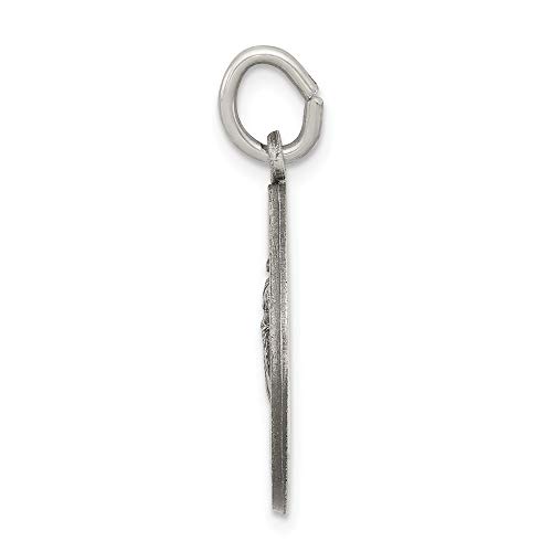 Solid 925 Sterling Silver Vintage Antiqued Catholic Patron Saint Martha Pendant Charm Medal - 25mm x 20mm2