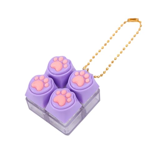 Juguete Antiestrés Teclado, 4 Botones Juguete Antiestrés Teclado Clicker Pata Gato, Llavero Luces Y Teclados con Pata Gato, Llavero Ta-Pas Teclados Anti-estrés, para Niños Y Adultos