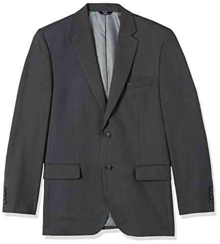 Haggar Men's Travel Performance Suit Separate Coat-Classic & Tailored Fit-Regular And Big & Tall Sizes, Dark Grey Heather-Jacket, 46 L #TOP3