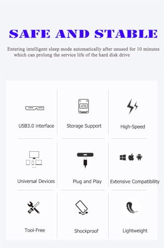 Image of Ultra Slim Portable External Hard Drive USB 3.0 HDD Storage for PC, Mac, Laptop, PS4, Xbox one (750GB)