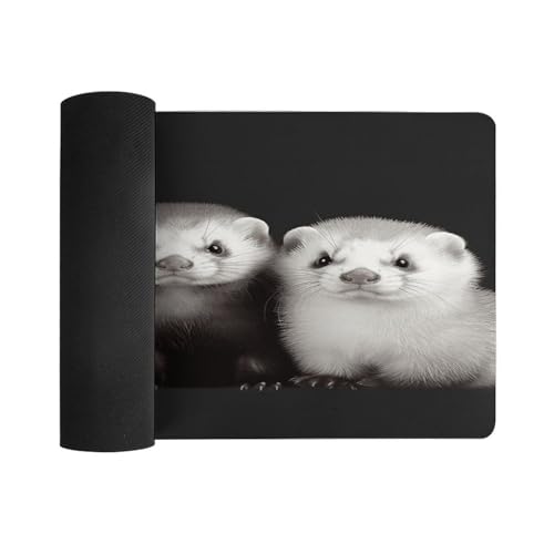 Tapete para escritorio Ferrets grande antideslizante miniatura 3