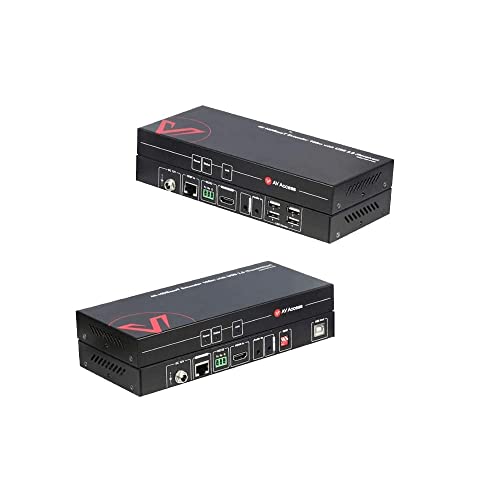 AV Access Extensor KVM USB HDMI (HDBaseT) hasta 100m/328 pies, UHD 4K a 60 Hz/1080 a 120 Hz, 4 Puertos USB 2.0, Conmutador DIP EDID, RS232, PoH Unidireccional, sin Latencia Mediante Cable Cat5e/6/RJ45